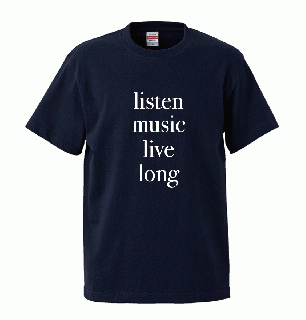 Listen Music Live Long Tee (NVY/WHI)