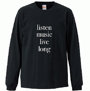 Listen Music Live Long L/Tee (BLK/WHI)